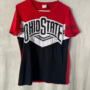 T-shirt Victoria's Secret PINK Ohio State Buckeyes Col V - Rare - Neuf